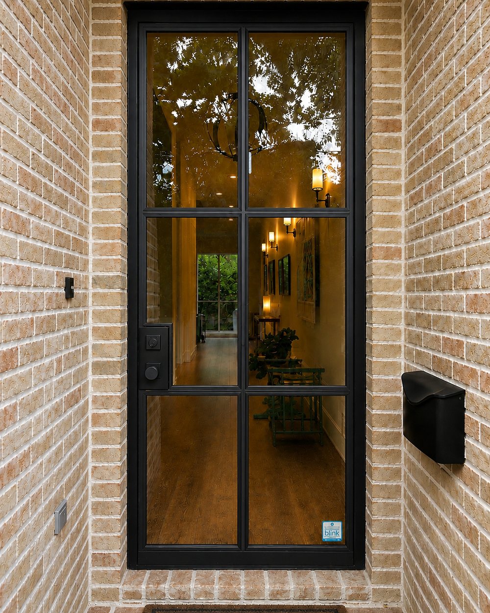 Wrought iron single entry door — after refinishing
